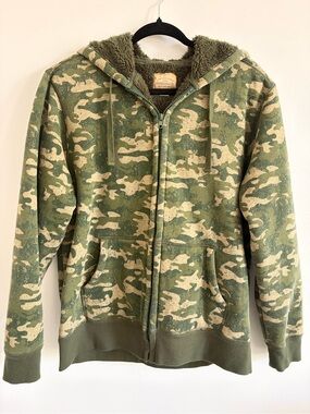 Roebuck & Co. Men’s Camo Hoodie Zip Up Jacket Sweatshirt Size Large